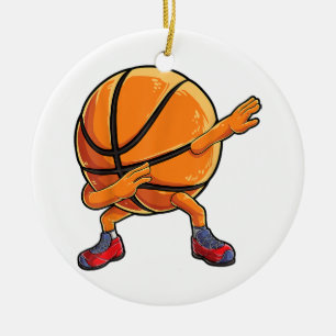 Ornamento De Cerâmica Bola de Basquete Brincadeira Homens Engraçados Mul