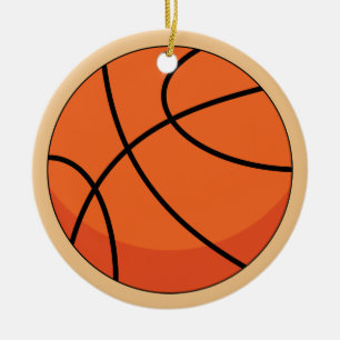 Ornamento De Cerâmica Bola de Basquete de Cartoon
