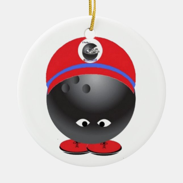 Ornamento De Cerâmica Bola de boliche (Frente)