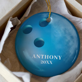 Ornamento De Cerâmica Bola de Boliche Natal Personalizado