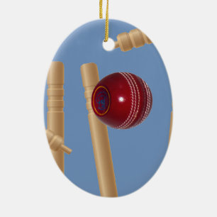 Ornamento De Cerâmica Bola De Críquete E Pedaços,