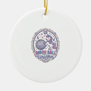 Ornamento De Cerâmica Bola de Discoteca Unicórnio Unicórnio Estampa Dive