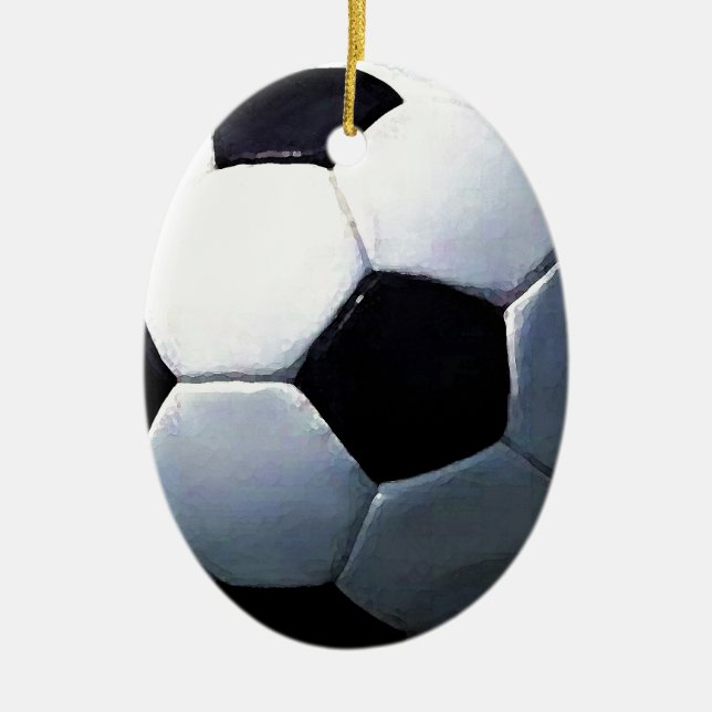 Ornamento De Cerâmica Bola de futebol (Frente)