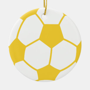 Ornamento De Cerâmica Bola de Futebol Amber Amarela