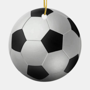 Ornamento De Cerâmica Bola de futebol customizável Chirstmas