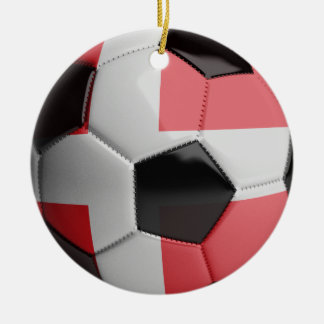 Ornamento De Cerâmica Bola de futebol da bandeira de Dinamarca