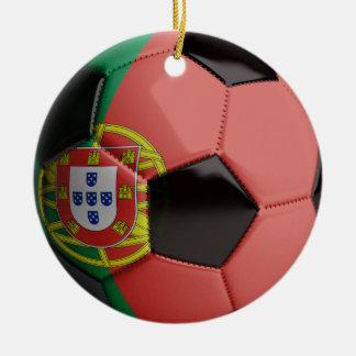 Ornamento De Cerâmica Bola de futebol da bandeira de Portugal