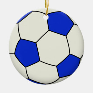 Ornamento De Cerâmica Bola de futebol de azul