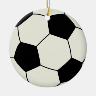 Ornamento De Cerâmica Bola de futebol de preto