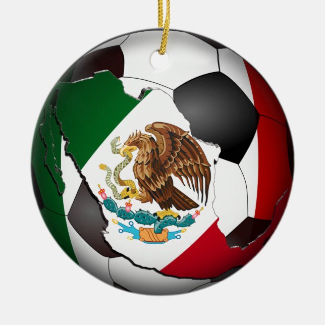 Ornamento De Cerâmica Bola de Futebol do México (Frente)