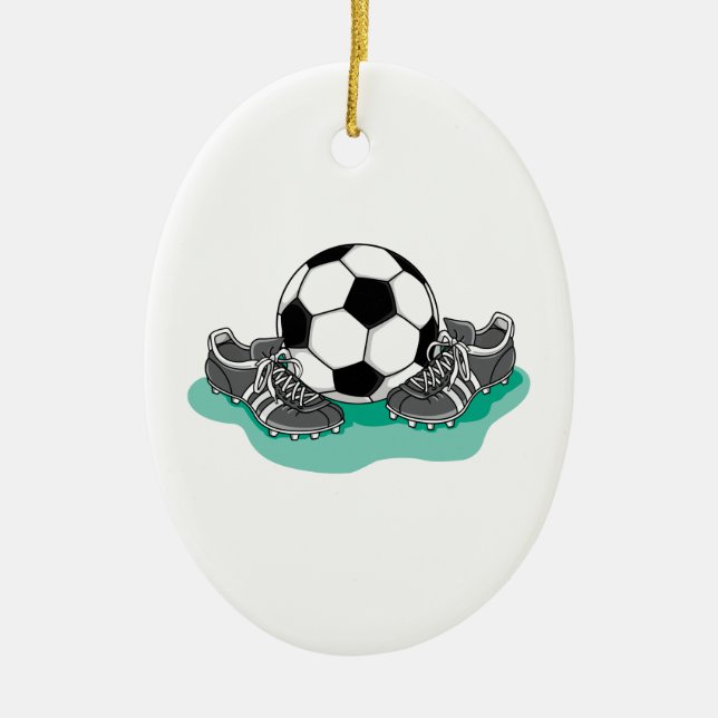 Ornamento De Cerâmica bola de futebol e design de vetor de clave (Frente)