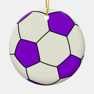 Ornamento De Cerâmica Bola de futebol em roxo
