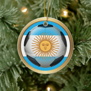 Ornamento De Cerâmica Bola de Futebol Esportes Argentina
