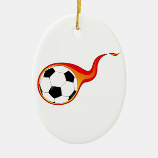 Ornamento De Cerâmica Bola de futebol flamejante