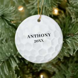 Ornamento De Cerâmica Bola de Golfe Natal Personalizado