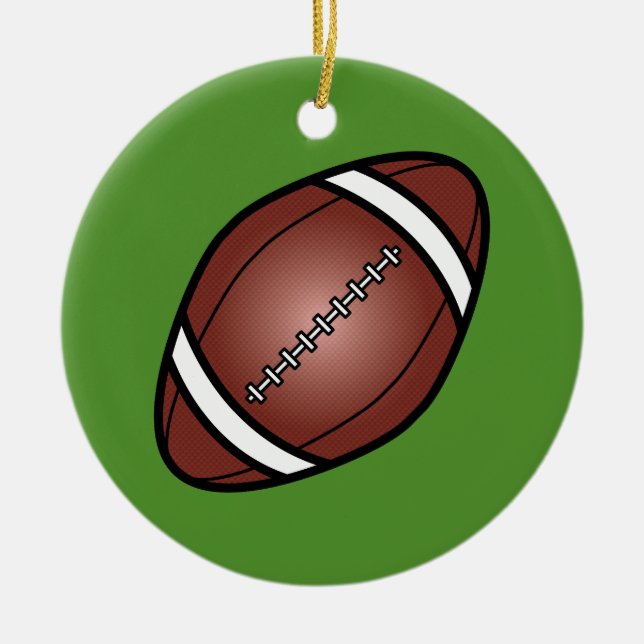 Ornamento De Cerâmica Bola de Rugby de Futebol Americano (Frente)