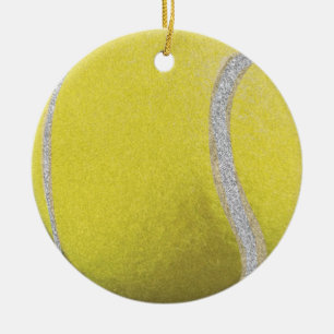 Ornamento De Cerâmica Bola de Tênis Amarelo Moderna com Linha de Falha
