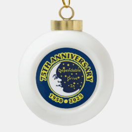 Ornamento De Cerâmica Bola Dependable Drive In 75th Anniversary Ornament