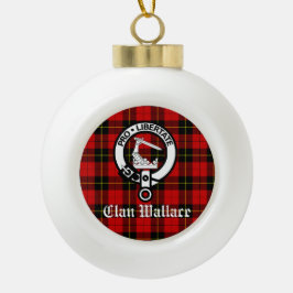 Ornamento De Cerâmica Bola Emblema da Crista do Clã Wallace e Tartan Personal