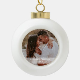 Ornamento De Cerâmica Bola Enfeite de Natal de Floco de Neve de Casal em Mold