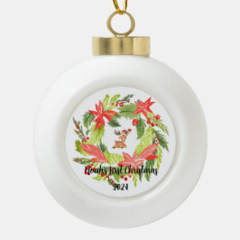 Ornamento De Cerâmica Bola Enfeites de natal cerâmico com nome de bebê person
