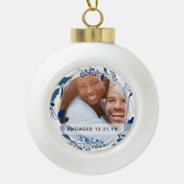 Ornamento De Cerâmica Bola FOTO BAUBLE - Primeiro Natal Casado ou Envolvido