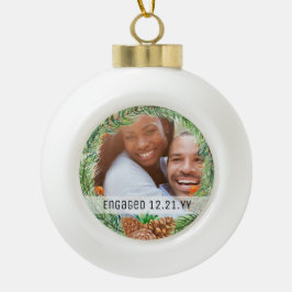 Ornamento De Cerâmica Bola FOTO BAUBLE - Primeiro Natal Casado ou Envolvido