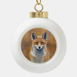 Ornamento De Cerâmica Bola Fox Christmas Decoration