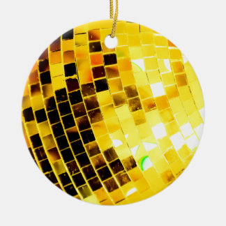 Ornamento De Cerâmica Bola Funky Dourado do disco