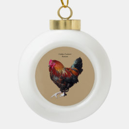 Ornamento De Cerâmica Bola Golden Cockerel Rooster ornament