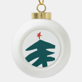 Ornamento De Cerâmica Bola Ilustração de Natal Desenhada à Mão