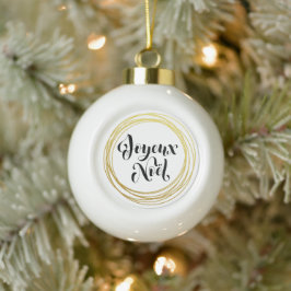 Ornamento De Cerâmica Bola Joyeux Noël - Decoração francesa das Árvores de Na