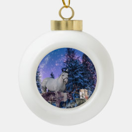 Ornamento De Cerâmica Bola Magia de Cavalo de Natal