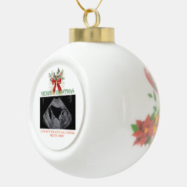Ornamento De Cerâmica Bola Merry Christmas Pregnancy Ultrasound Photo Grandma