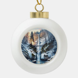 Ornamento De Cerâmica Bola Multnomah Cai Snowy Árvore de Natal