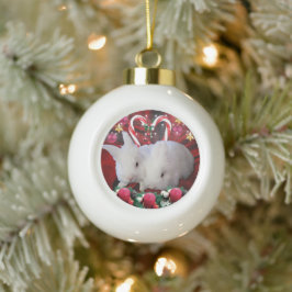 Ornamento De Cerâmica Bola Natal para Bunnies