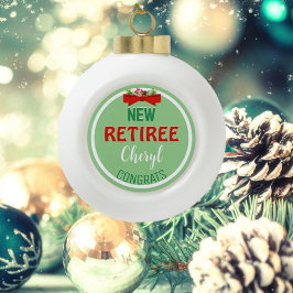 Ornamento De Cerâmica Bola Novo Enfeites de natal Personalizado do Retiree