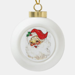 Ornamento De Cerâmica Bola Papai Noel