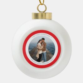 Ornamento De Cerâmica Bola Personalized Snowflake Framed Ornament