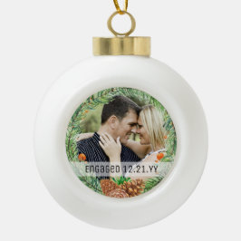 Ornamento De Cerâmica Bola Primeiro Natal ENGAGEM PHOTO Bauble Decor