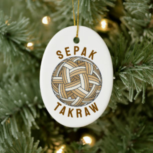 Ornamento De Cerâmica Bola Tecida de Sepak Takraw