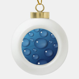 Ornamento De Cerâmica Bola Textura de gota de água azul