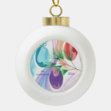 Três bolas de Natal, enfeites personalizados