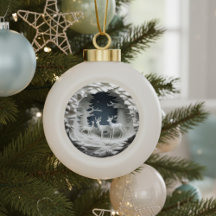 Winter Woodland Deer Christmas Ornament