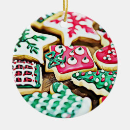 Ornamento De Cerâmica Bolachas de Açúcar Personalizadas no Natal