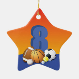 Ornamento De Cerâmica Bolas de Esportes de Aniversário