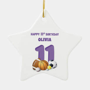 Ornamento De Cerâmica Bolas de Esportes de Aniversário para 11 de Menin