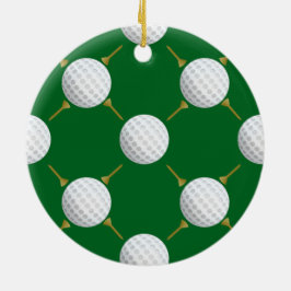 Ornamento De Cerâmica Bolas de golfe e Tees no Verde