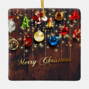 Ornamento De Cerâmica Bolas de Natal, estrelas e flocos de neve