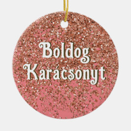 Ornamento De Cerâmica Boldog Karácsonyt | Feliz Natal em húngaro S